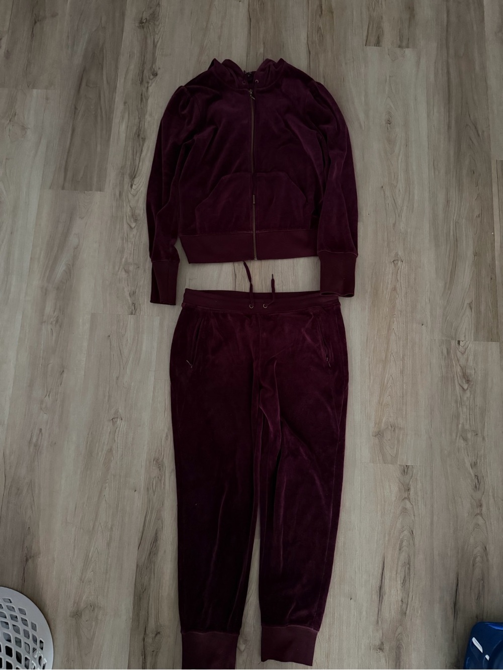 White House Black Market Deep Plum Velour Jogger Set